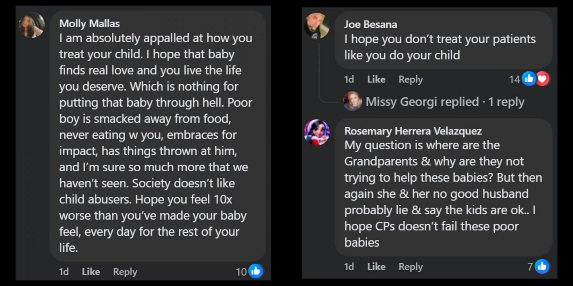 Netizens call for CPS involvement and Hannah and her husband's arrest. (Image via Facebook/Hannah Hiatt)